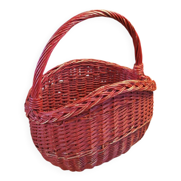 Panier en rotin peint en rouge — Beyit