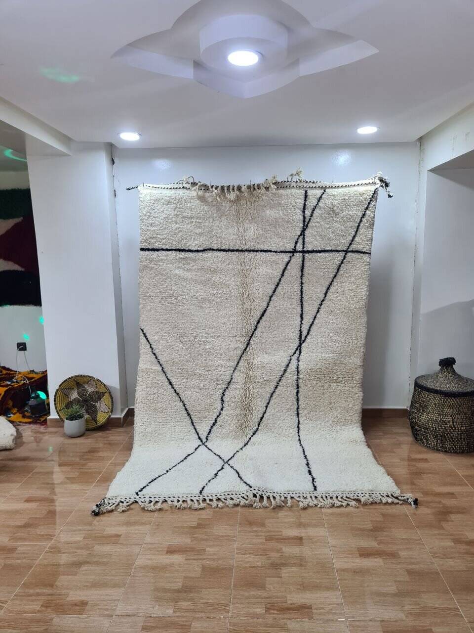 Handmade wool Berber rug 250x150 cm