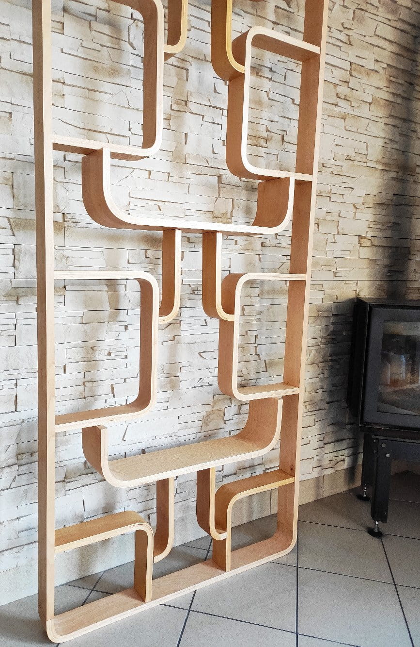 Ludvík Volák's wall from the 1960s, produced for the Czechoslovakian furniture factory Dřevopodnik Holešov