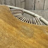 Rattan pedestal table from the 60s