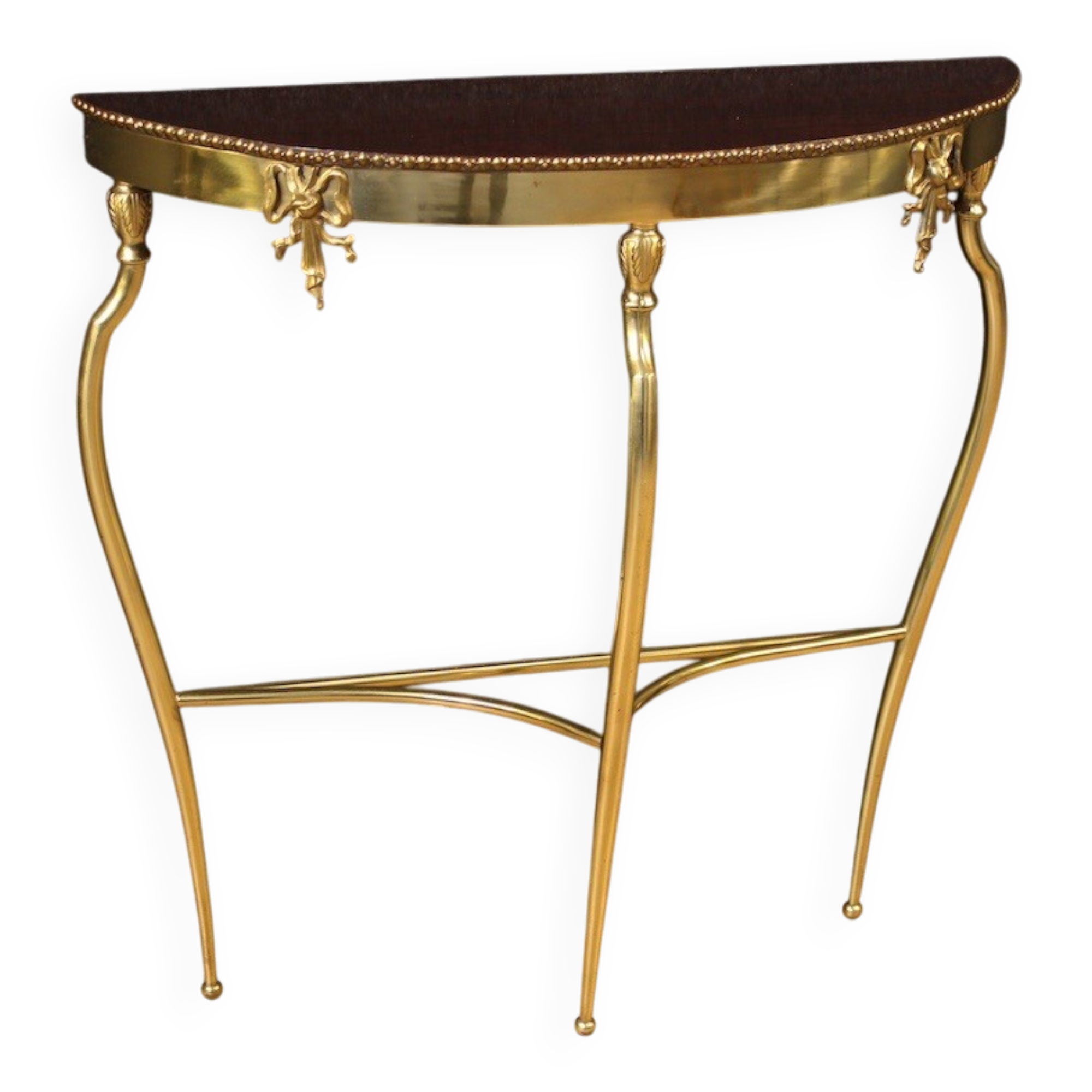 20th century Italian gilded brass console table