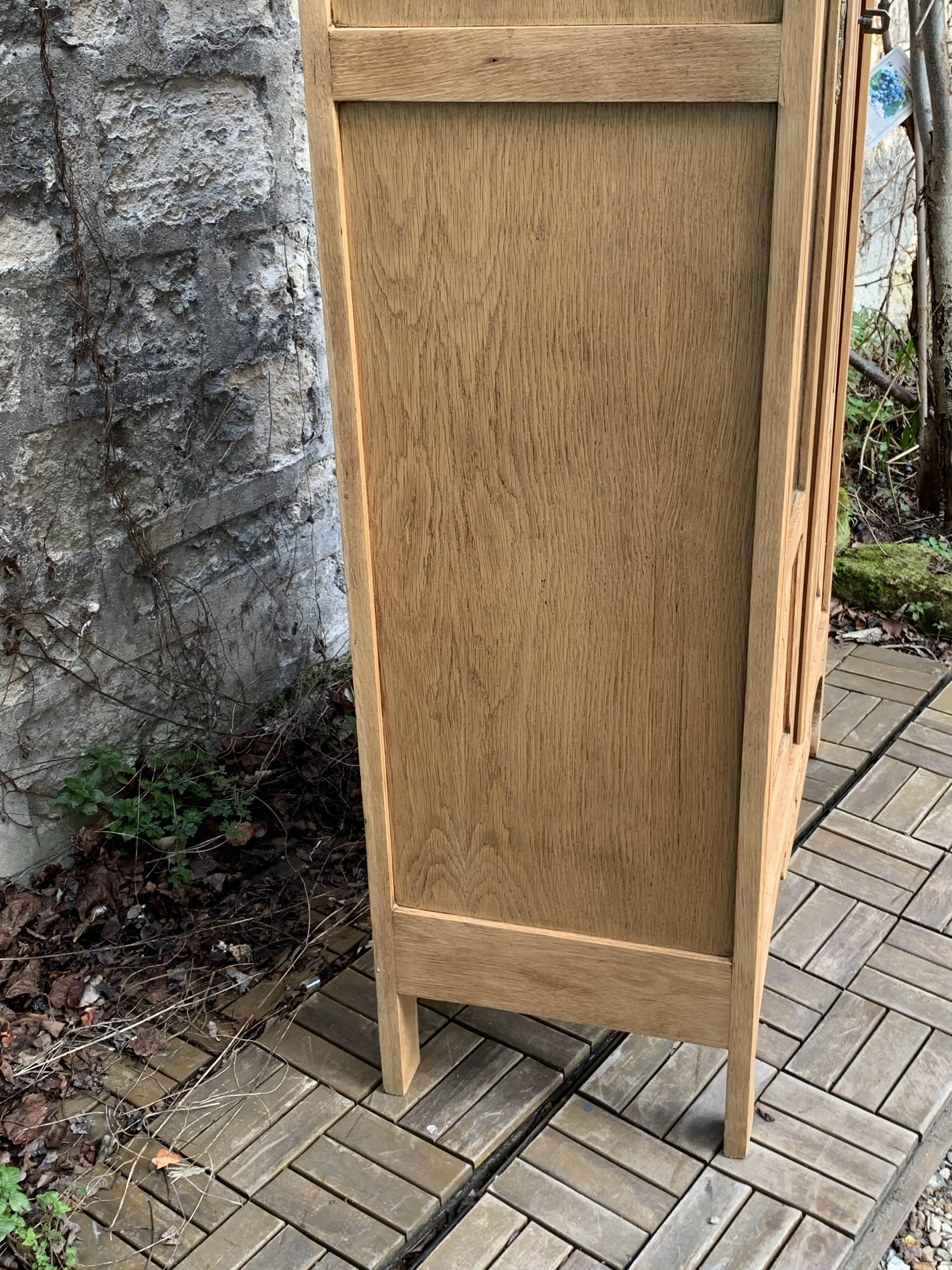Parisian glass cabinet art deco raw wood 1930