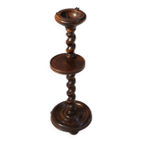 Art Deco oak ashtray on hand-turned base, France, 1930s