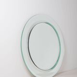 Large vintage mirror with double facet edge