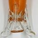 Soliflore vintage verre orange et base sculptée