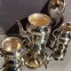 Tea set coffee Louis XV silver metal coffee maker teapot sugar pot milk pot