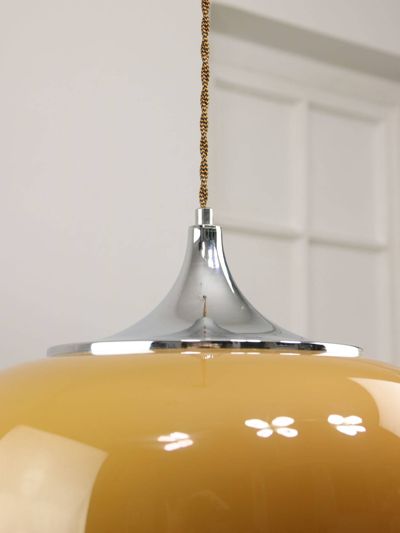 Space Age Brown Pendant Lamp from Guzzini, 1960s