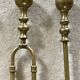 Brass fireplace accessory set with vintage stand