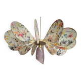 Pendant light, chandelier, pale flowers, rattan and vintage globe