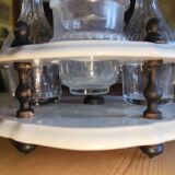 Serviteur de table 1900, 5 récipients pour huile vinaigre condiments  Gien