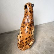 XL Italian ceramic leopard sculpture statue 1970
