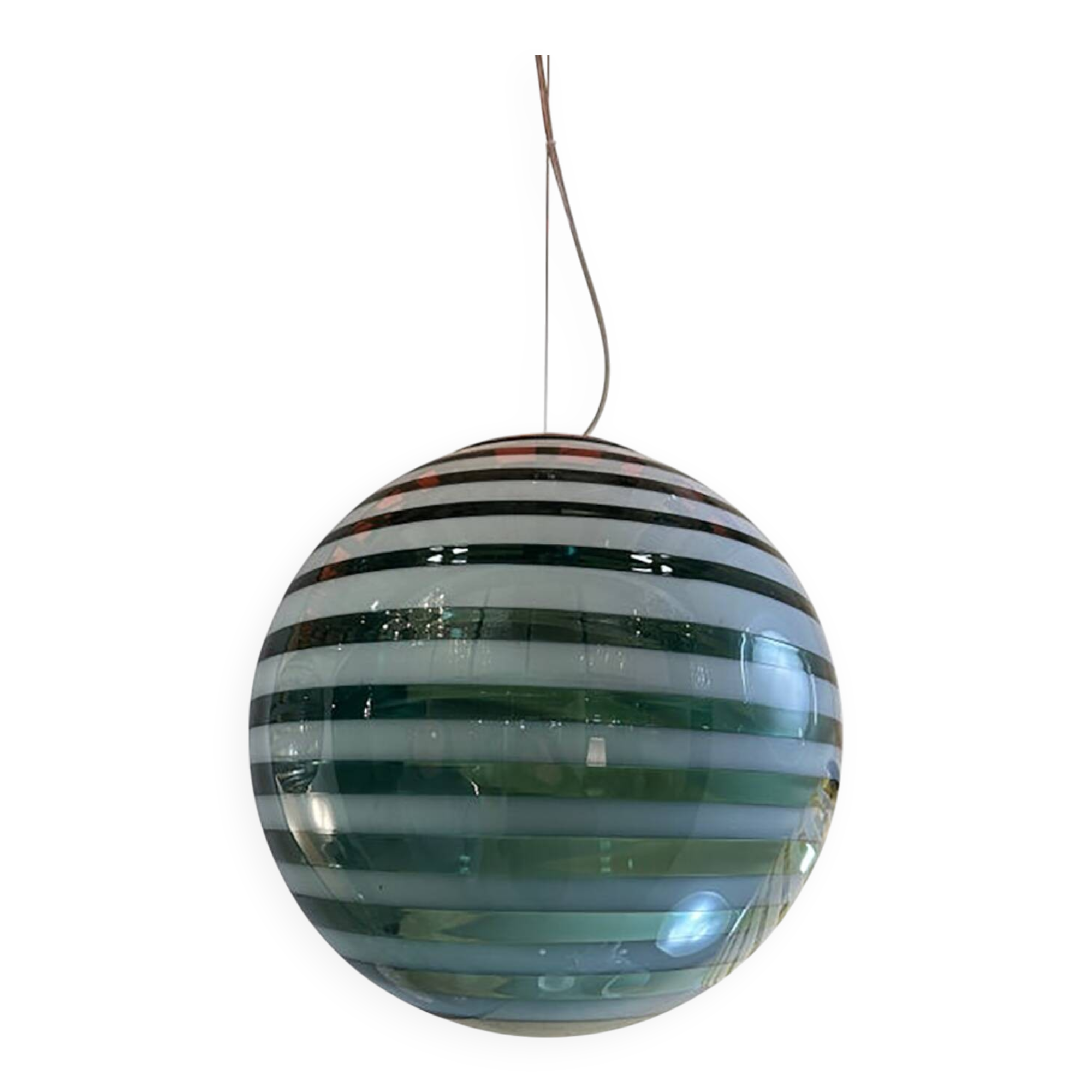 Italian Glass Swirling Multicolors Pendant Sphere