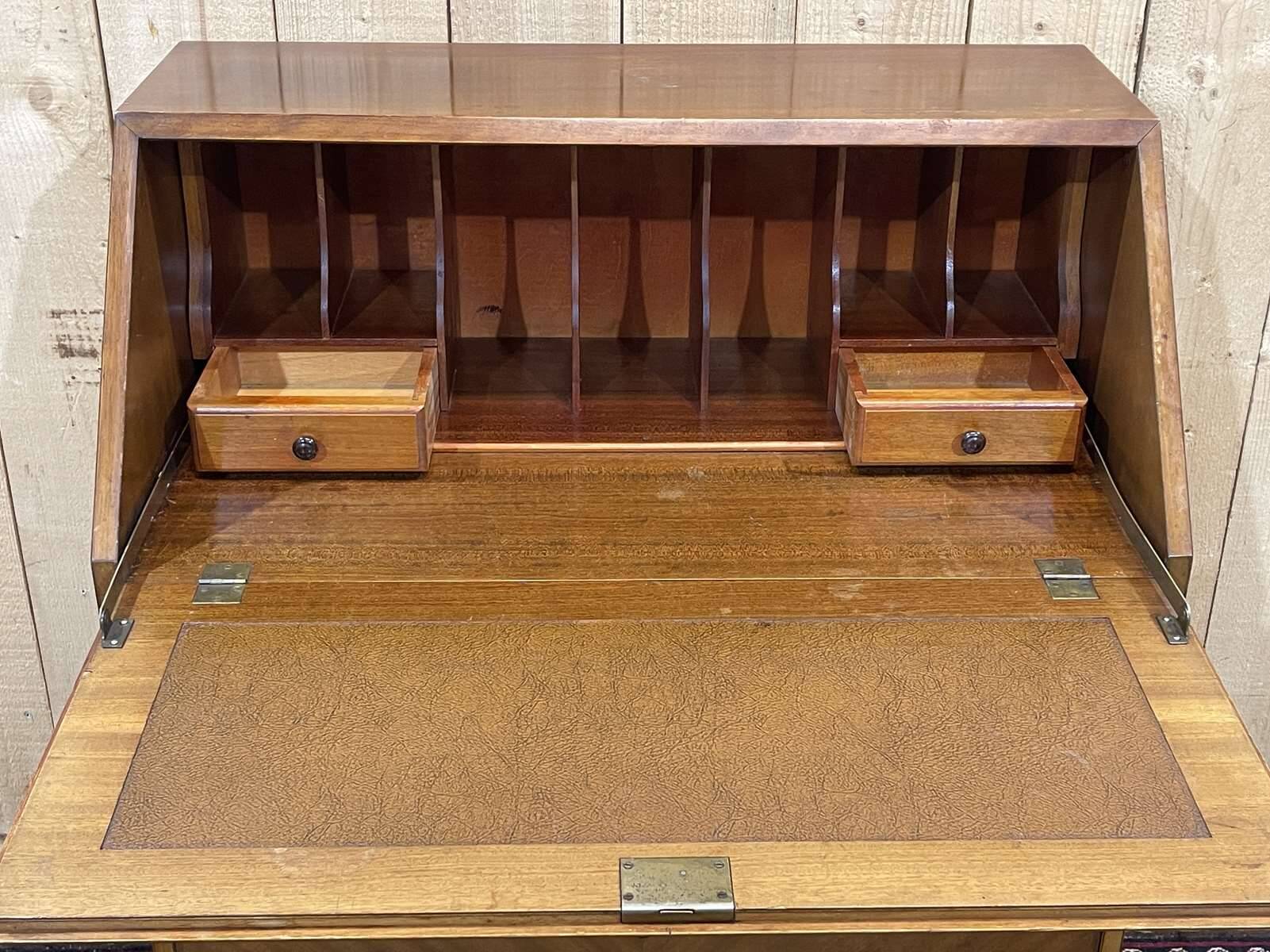 1950s English mahogany secretary.
