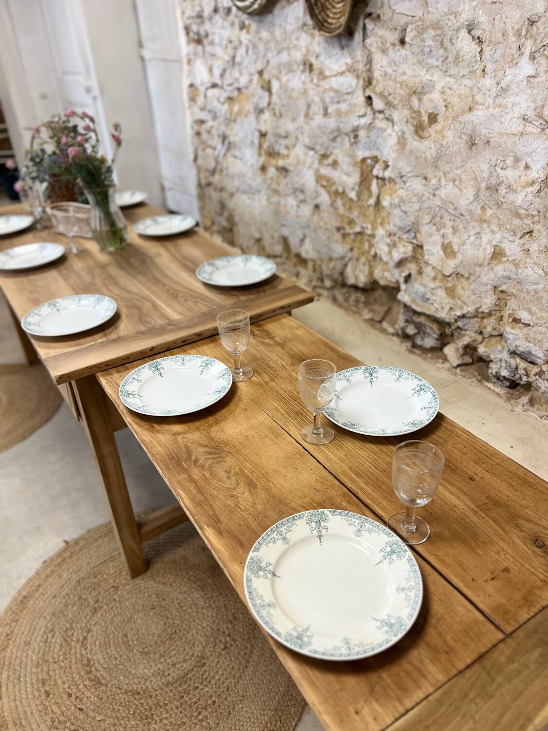 Farmhouse table with bread board