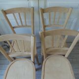 4 vintage bistro chairs in waxed beech.