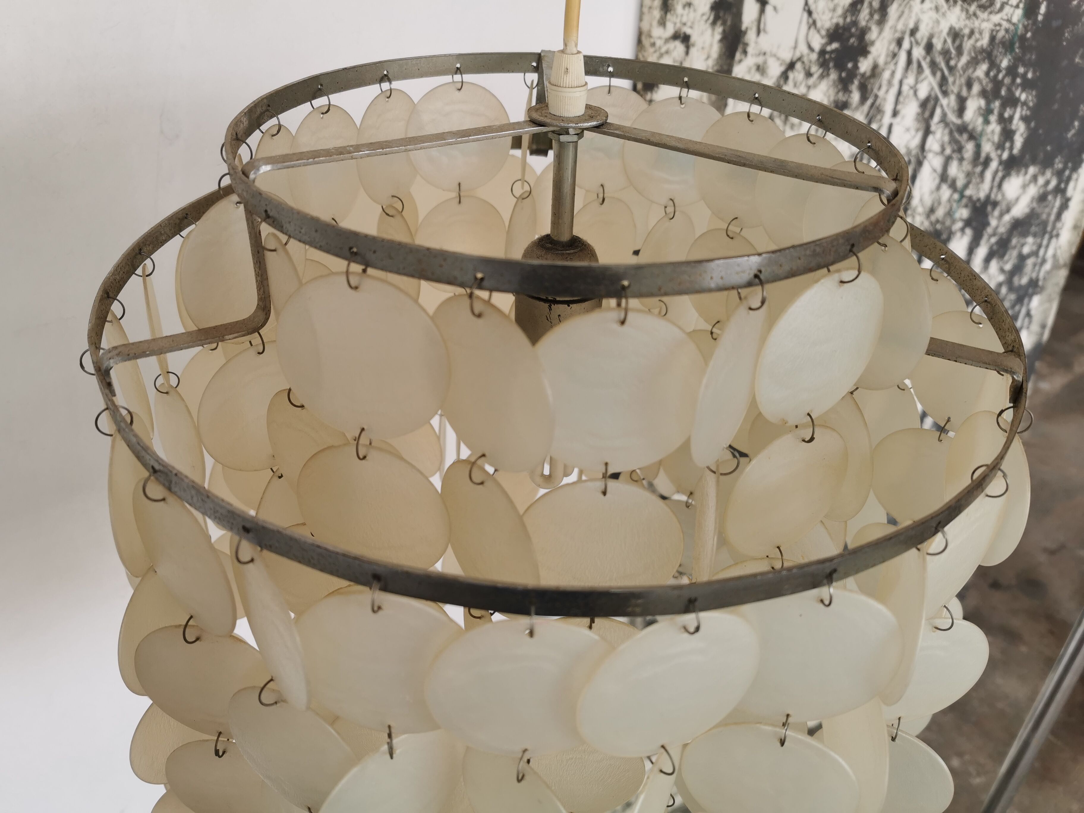 Vintage mother-of-pearl chandelier from the 70s