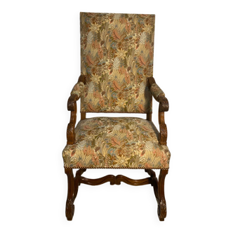 Louis XIII style walnut armchair