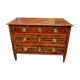 Commode Louis XVI marqueterie à décor de cubes bois précieux, 18ème s.