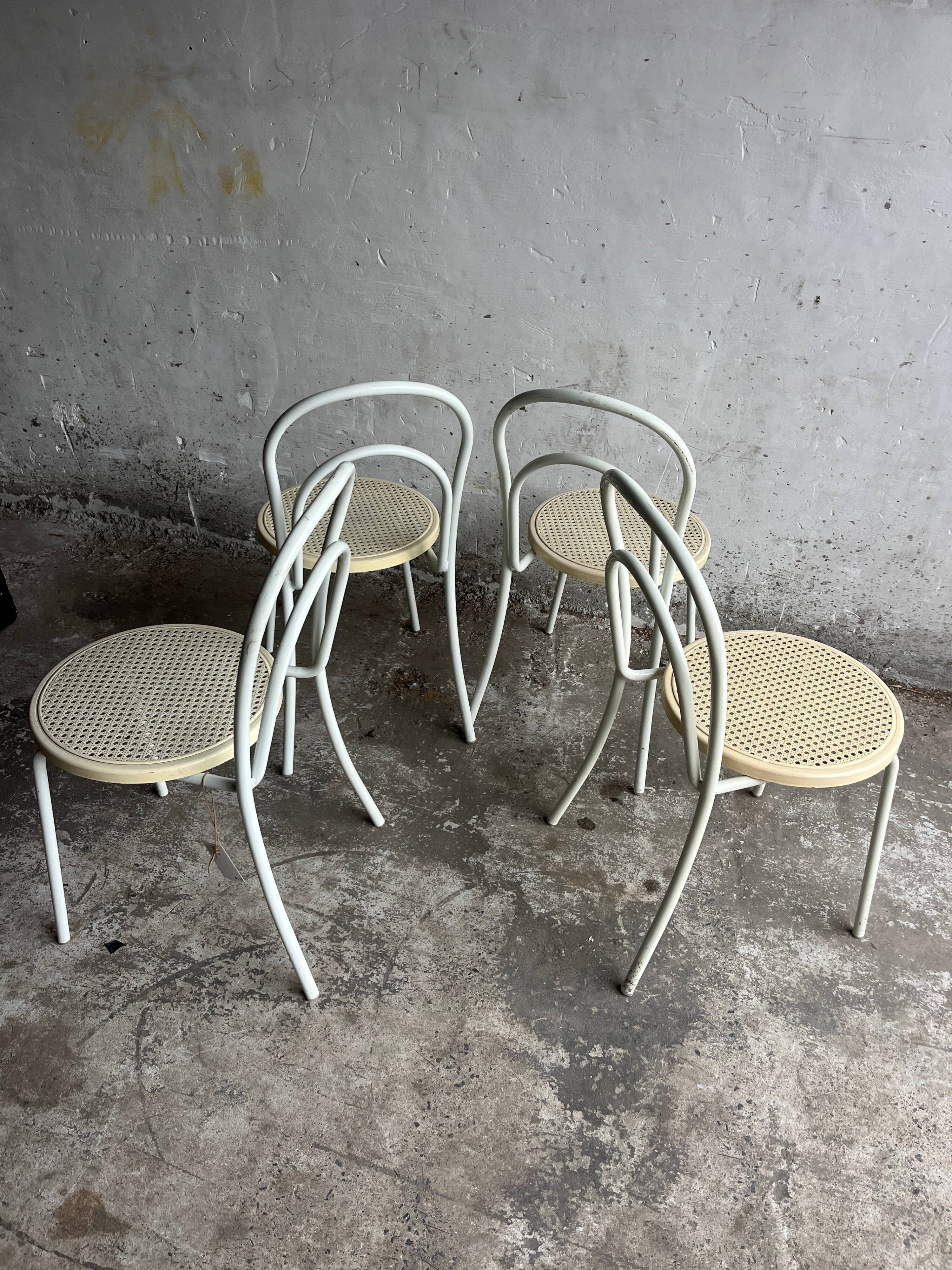 Vintage metal and plastic chairs, set of 4