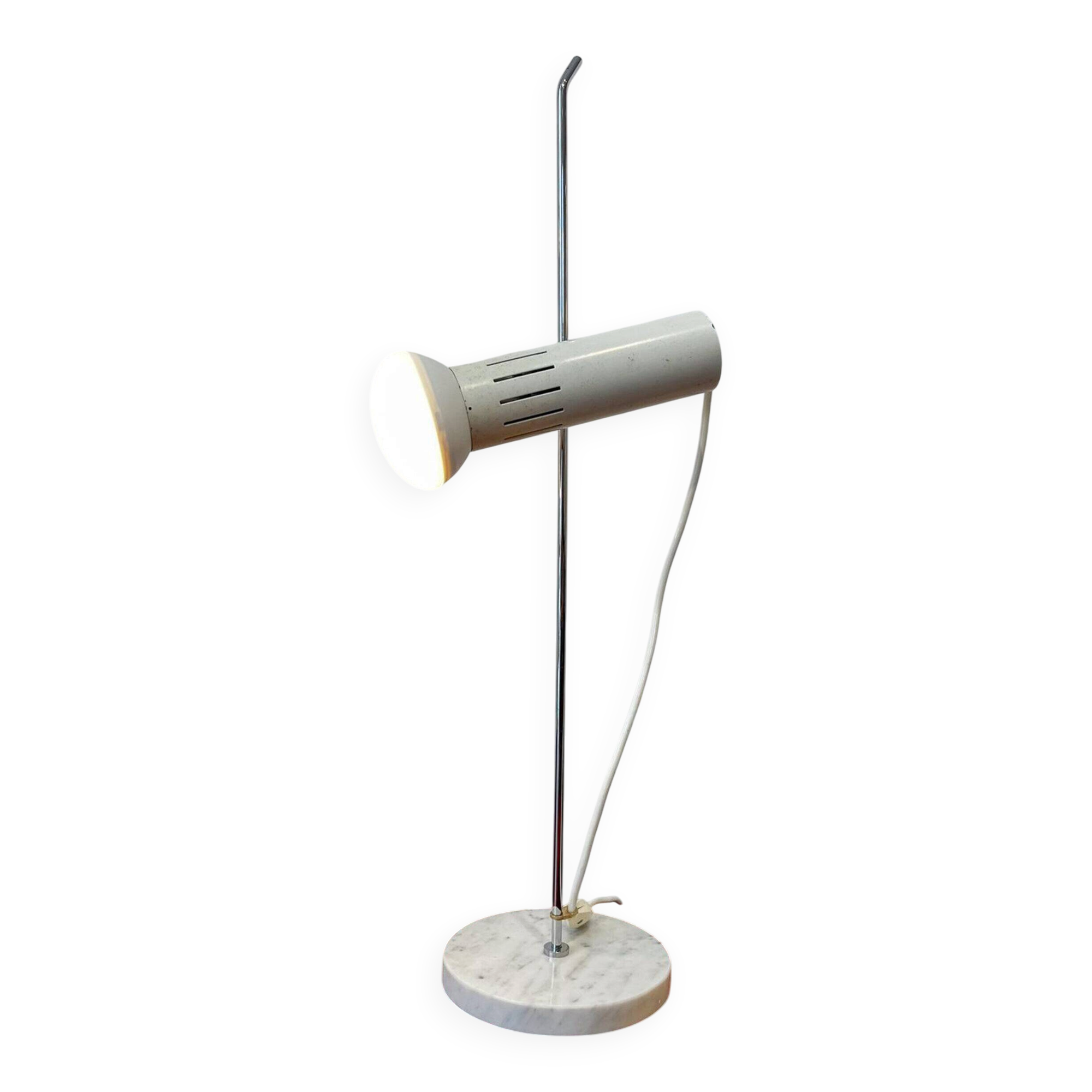 Table lamp model A4 in marble and steel by Alain Richard