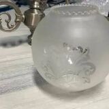 Pewter pendant light with glass globes
