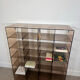 Shelf - library with 24 smoked plexiglass compartments by Michel Dumas