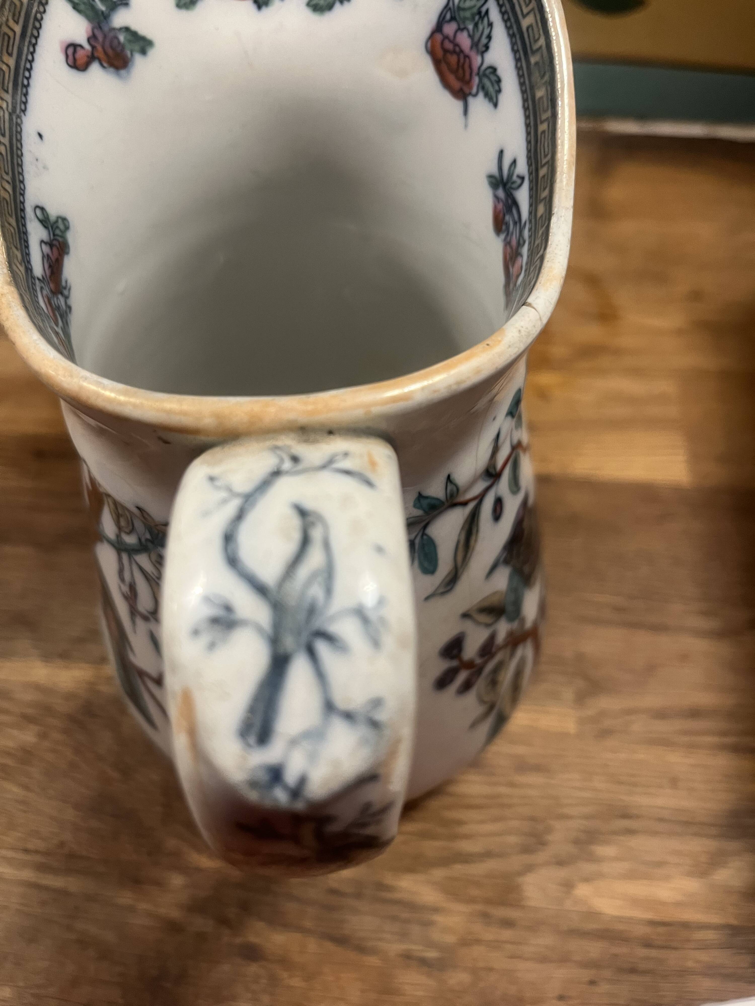 Typical English porcelain jug, "Indian Tree" decoration.