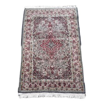 Tapis ancien kashmir laine et soie 144x93cm