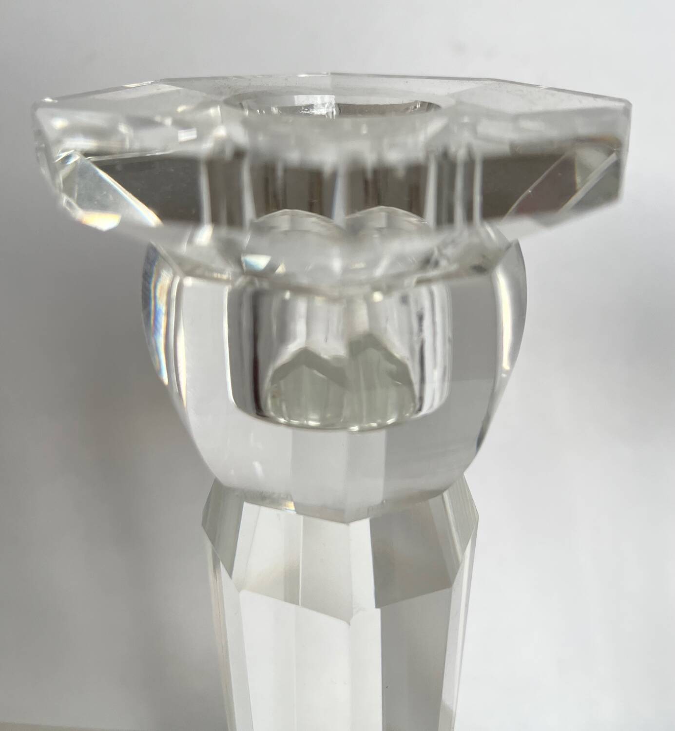 Pair of crystal candlesticks