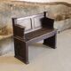 Small 19th century church chest bench in solid oak