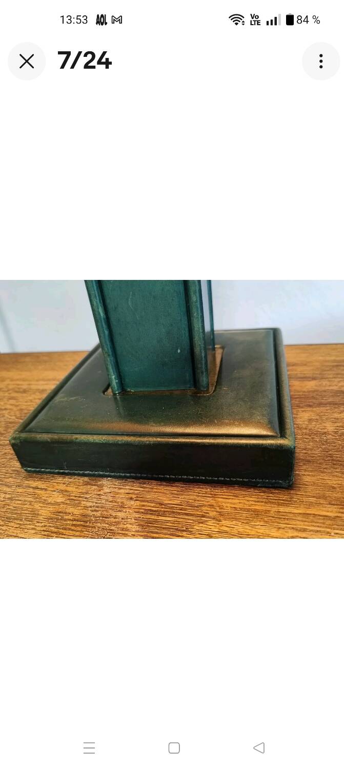 Lampe Art Déco Attribuée à Paul Dupré Lafon / Cuir Se killier et Parch