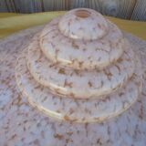 Grande vasque suspension verre Clichy rose art déco