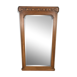 Walnut mirror and bevelled ice cream Art Deco era  - 160x90cm