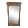 Walnut mirror and bevelled ice cream Art Deco era  - 160x90cm