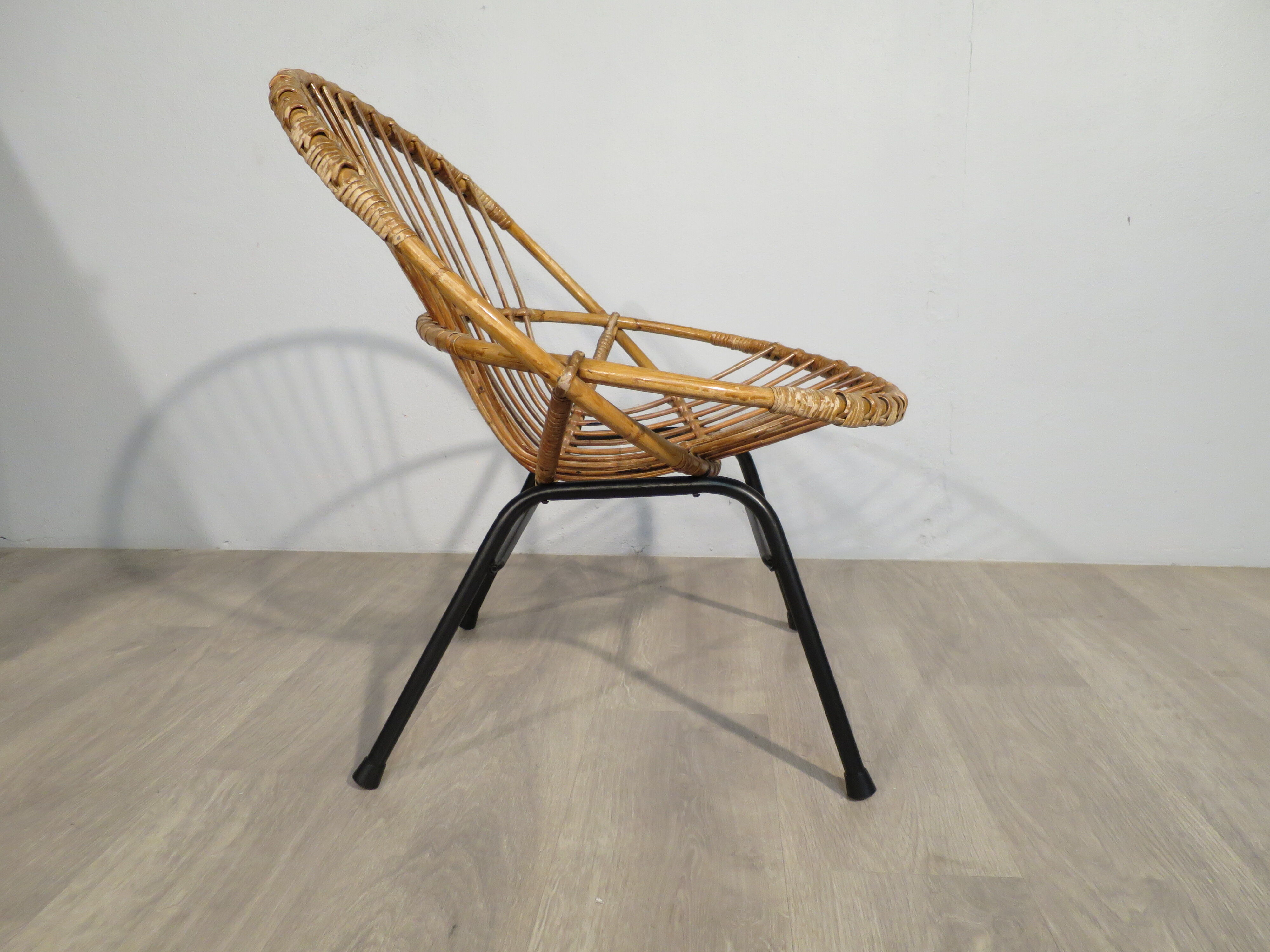 Rattan basket armchair 1960