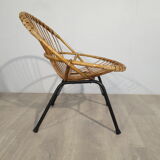 Rattan basket armchair 1960