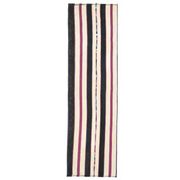 1970s vintage Turkish Oushak handmade wool cotton white runner rug 73x265