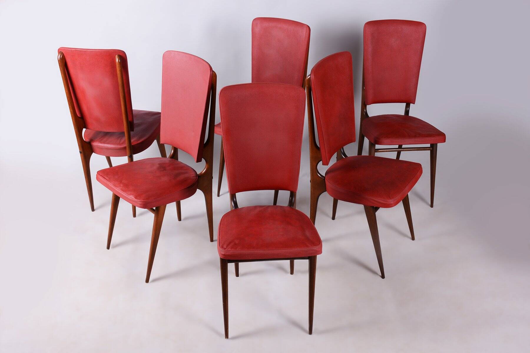 Vintage French Art Deco Chairs by Jules Leleu for Stella, 1940s, Set of 6