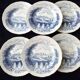 Cake or dessert service in English porcelain 7 pieces