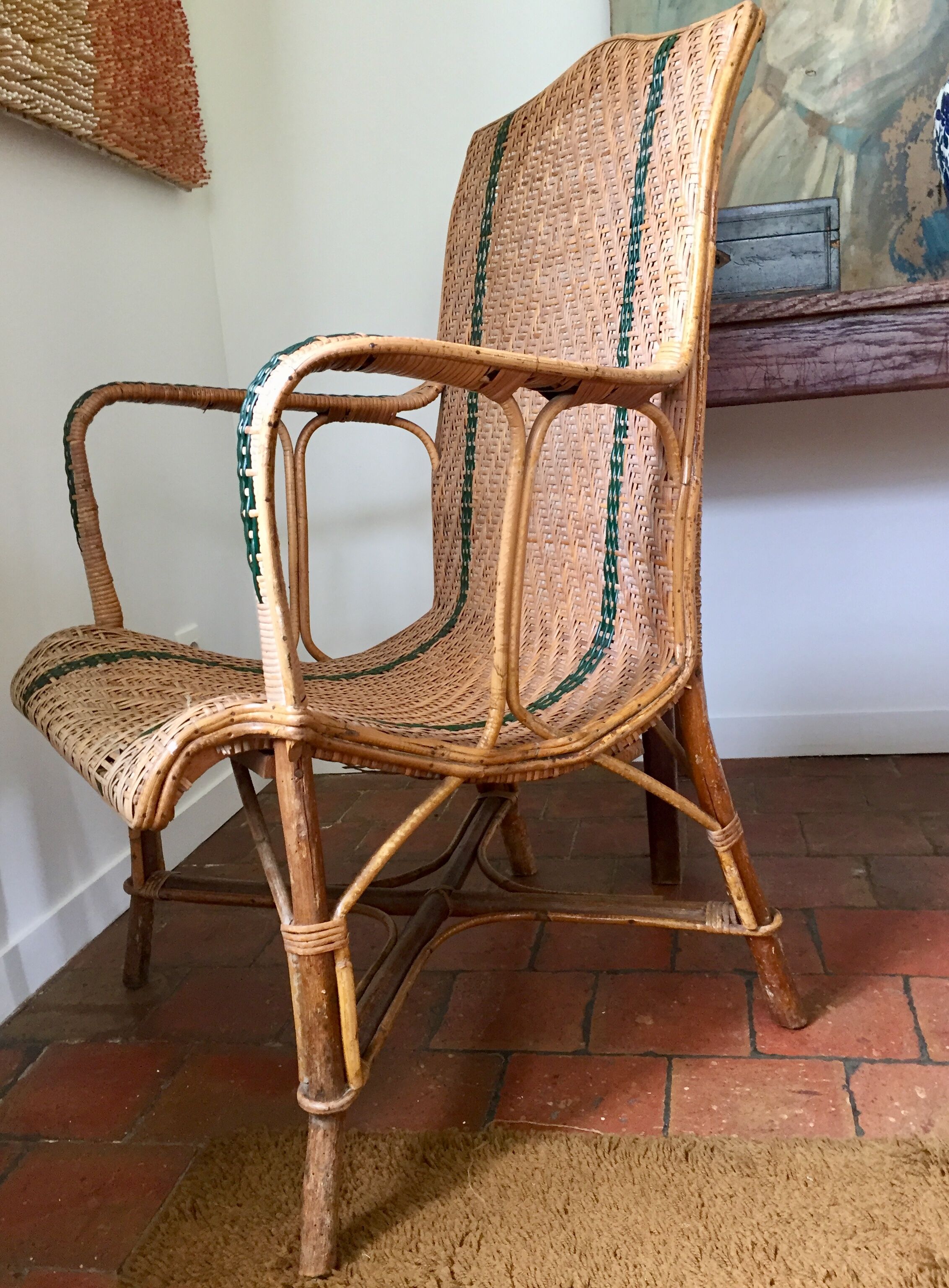 Wicker armchair