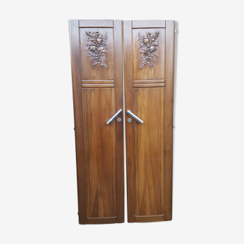 Pair of solid wood Art Deco doors