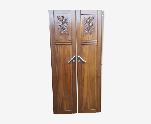 Paire de portes Art Déco bois massif