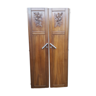 Pair of solid wood Art Deco doors