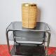 Rattan and brass umbrella stand, Italy, 1970