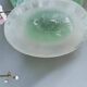 Small green Murano vase with handles – blown glass - "scavo" type