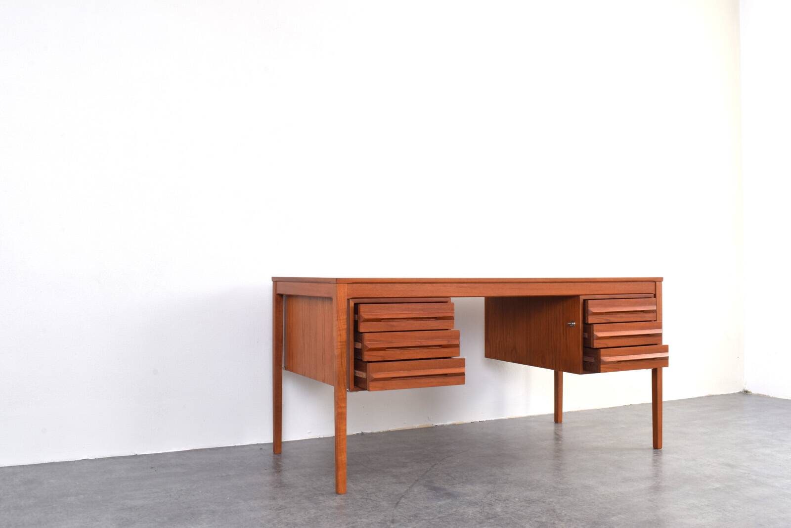 Mid-Century Teak Executive Desk by Torbjørn Afdal for Bruksbo, 1960s.
