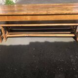 Farmhouse table with 2 solid oak benches