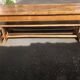 Farmhouse table with 2 solid oak benches