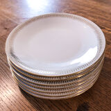 Set of 7 porcelain dessert plates from Limoges