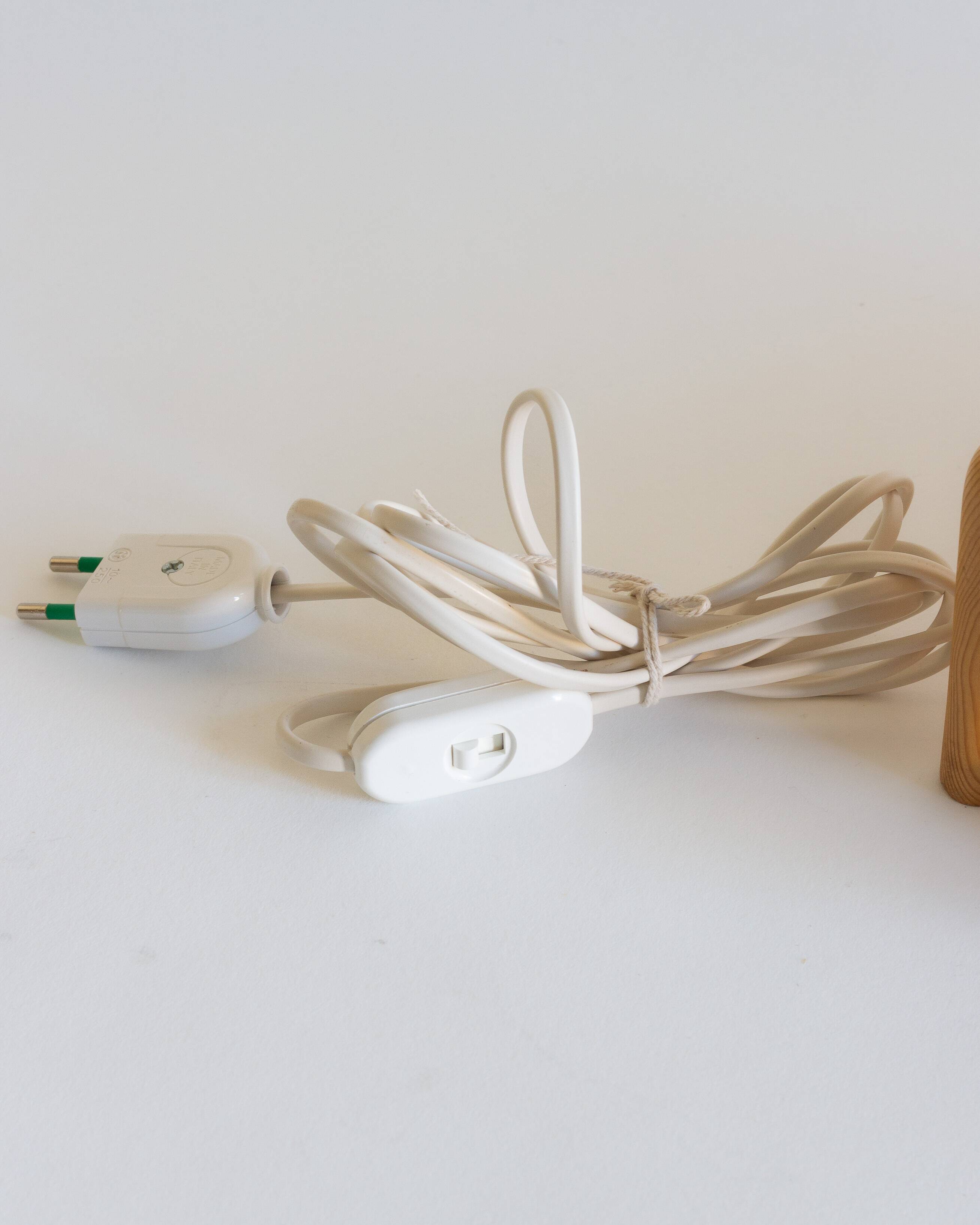 Duo of pine and opaline glass wall lights, 1980s